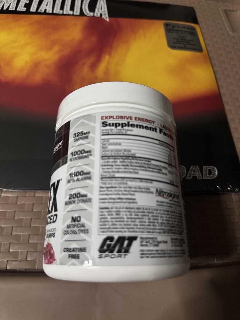 GAT Sport Nitraflex Advanced Pre-Workout Black Cherry (Category: Sports & Fitness Nutrition) located in Pasig City. Submitted by proteinboy6 (Listing ID 1450094735, Image 2). Description: Authentic, US - I’m a 6 year user! - GAT Sport Nitraflex Advanced Pre-Workout - Flavor: Black Cherry - Servings: 30 per container - Benefits: Boosts energy and laser focus - Ideal for: Intense workouts - Features: No artificial colors or dyes, Creatine-free.