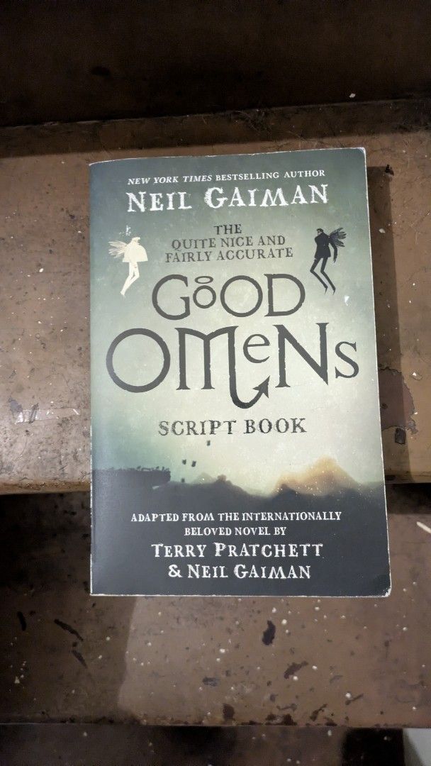 Good Omens Script Book by Terry Pratchett & Neil Gaiman (Category: Storybooks) located in Mandaluyong City. Submitted by w334800 (Listing ID 1450075203, Image 1). Description: - Script book for Good Omens - Adapted from the novel by Terry Pratchett and Neil Gaiman - Features New York Times bestselling author Neil Gaiman - A must-have for fans of the book and the show.