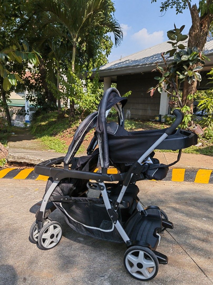 GRACO double Stroller price Negotiable (Category: Strollers) located in Caloocan City. Submitted by ruthaguila91340 (Listing ID 1450053252, Image 1). Description: Graco Ready2Grow Click Connect LX Double Stroller Excellent by condition double stroller – perfect for twins or siblings close in age! Features: ✅ Seats 2 children comfortably ✅ 12+ riding options for growing families ✅ Compatible with two Graco Click Connect infant car seats (great for