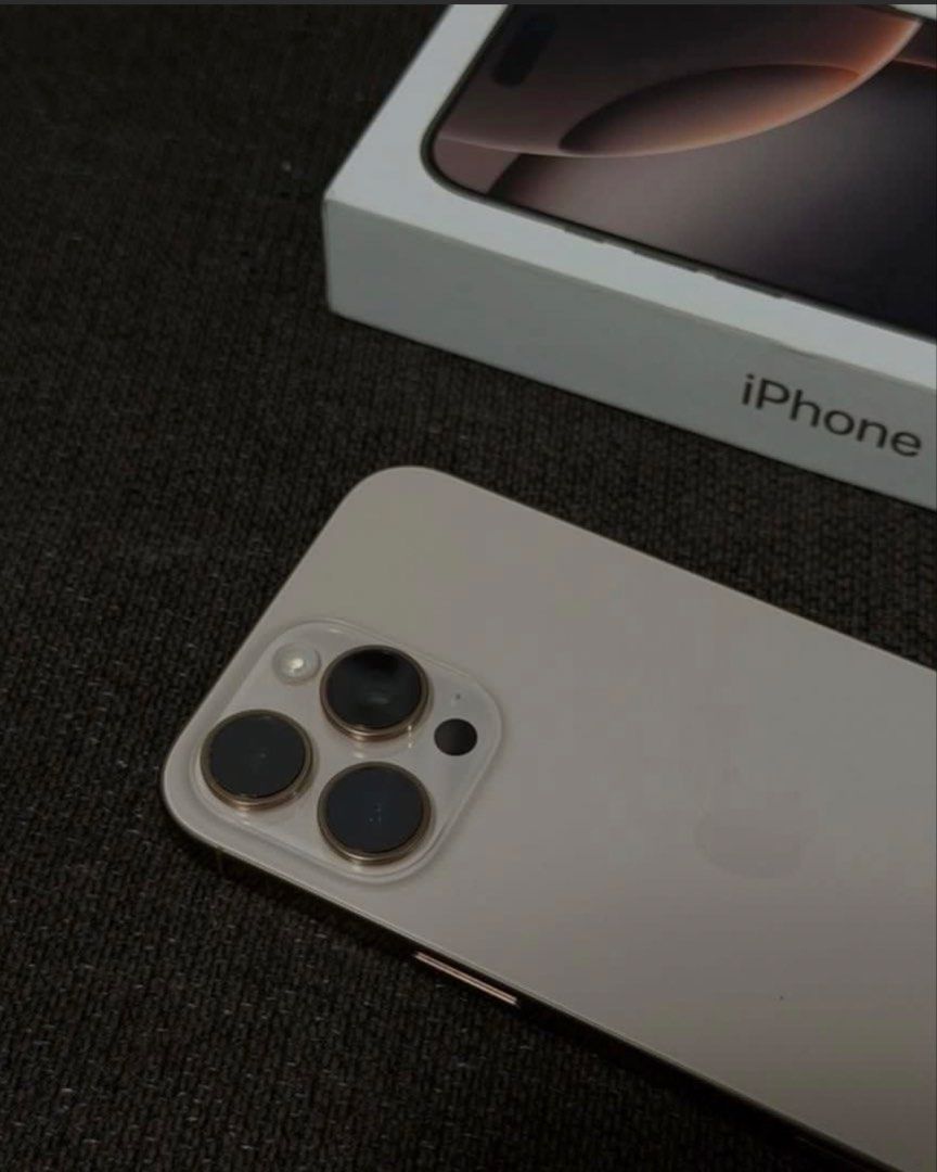 Iphone 16 pro max (Category: iPhone 16 Series) located in Paranaque City. Submitted by phoebeways (Listing ID 1450130079, Image 1). Description: repost iPhone 16 Pro Max - 256gb - Desert Titanium color - 93% Battery Health! - 489 cycle count (as of posting) - warranty! 4/18/26 - IOS 26.0.1 - NTC Variant - open line Any sim - No History of Repair - No Issue - Unli Check - with original box 48k only slightly negotiable RUSH!!! Parañaque location. t