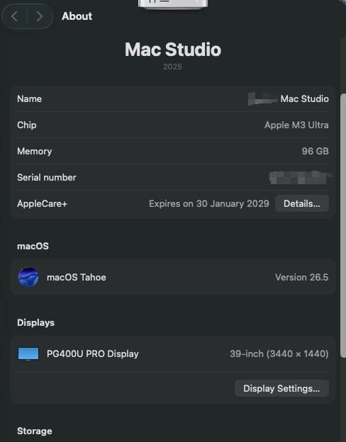 Jan 2026 Mac Studio m3 ultra511073631591485441
