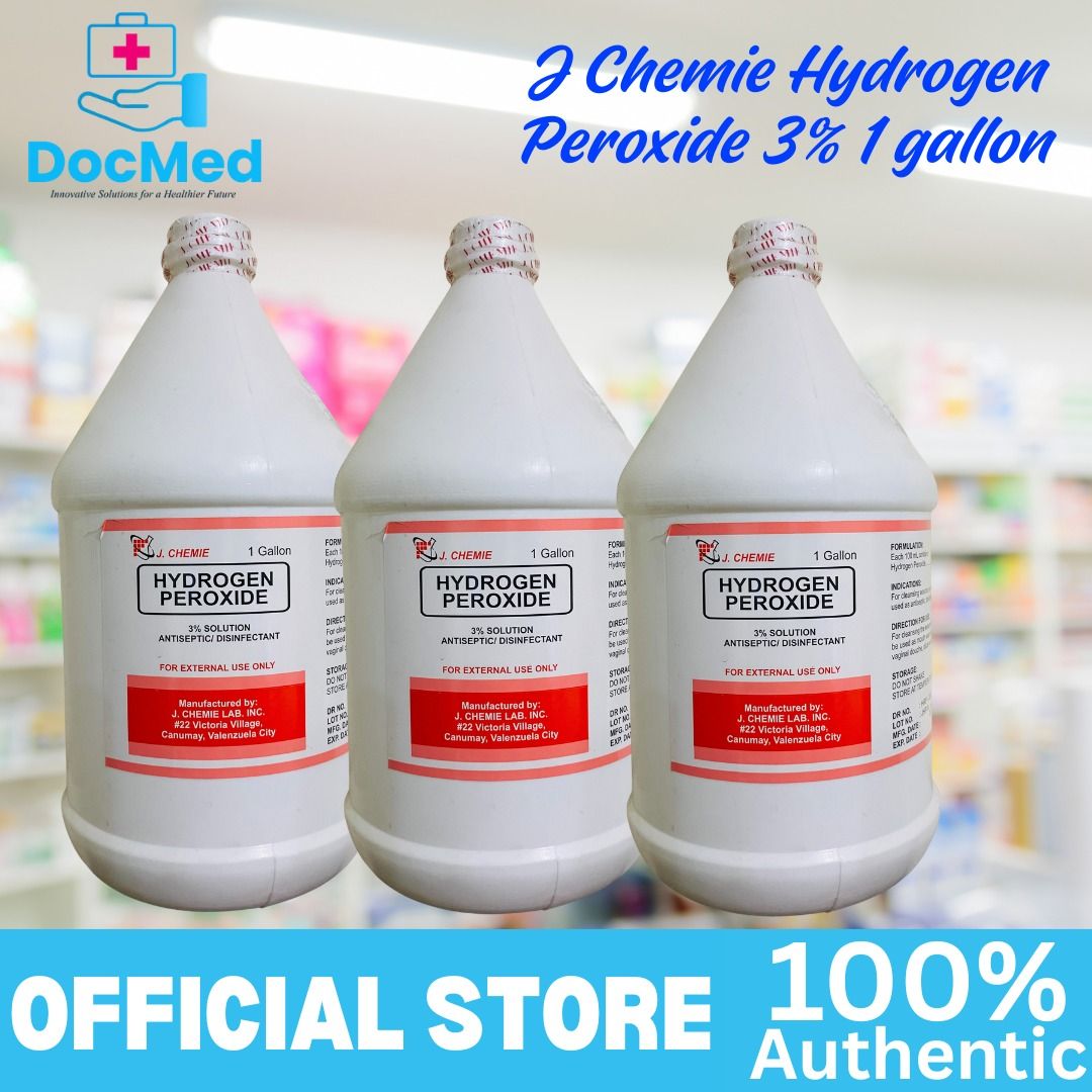 JCHEMIE HYDROGEN PEROXIDE 1GALLON 3 % SOLUTION 10 VOLUME (Category: Medical Supplies & Tools) located in Quezon City. Submitted by marketings84097 (Listing ID 1450011528, Image 3). Description: .