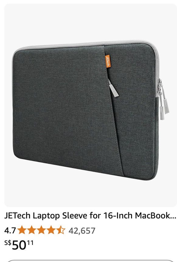 JEtech Grey Laptop Sleeve Pouch Bag510869240420116486