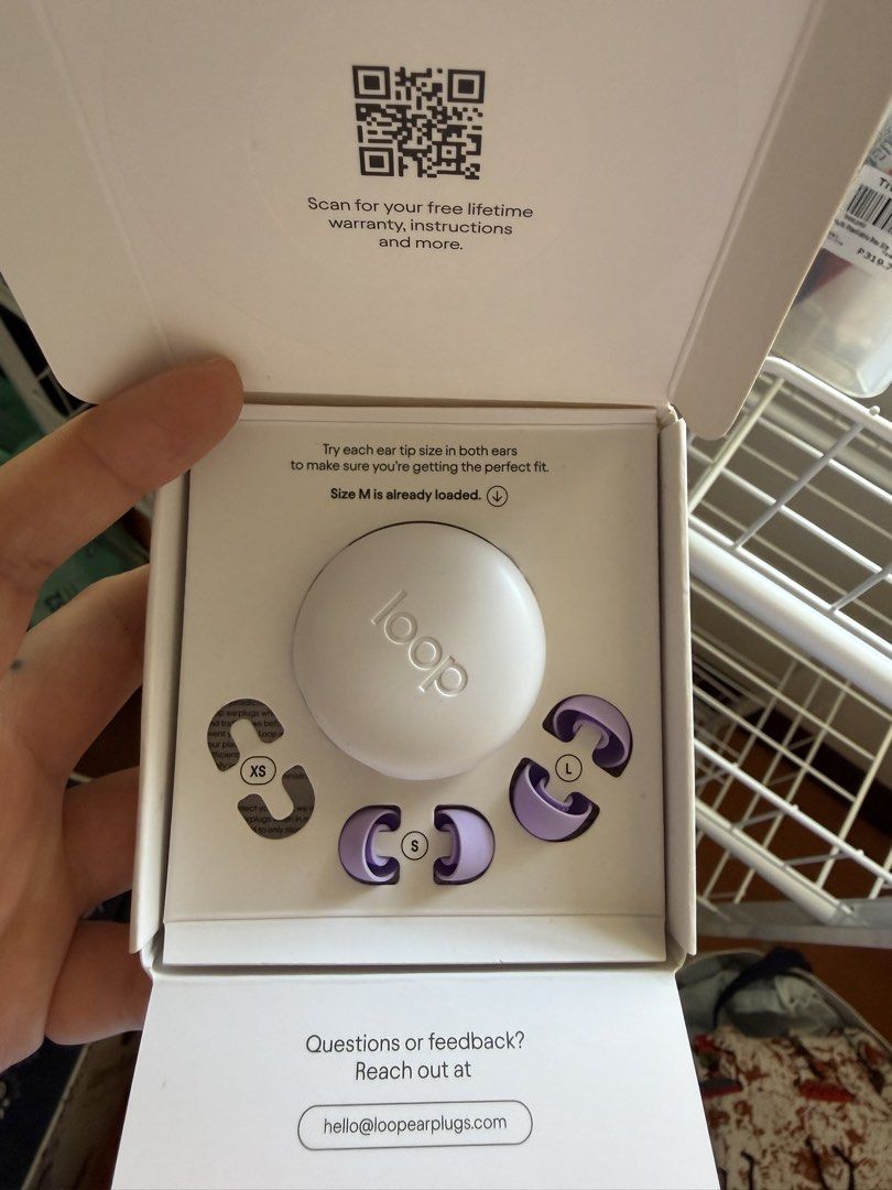 Loop Quiet 2 Violet Earplugs with Multiple Ear Tip Sizes (Category: Earphones) located in Cavite. Submitted by noeminess101 (Listing ID 1450034099, Image 2). Description: - Loop Quiet 2 Earplugs in Violet - Multiple Ear Tip Sizes Included: XS, S, M, L (M is pre-loaded) - Designed for Effective Noise Reduction - Scan QR Code for Warranty and Instructions - Feel free to message me if you have any questions!.