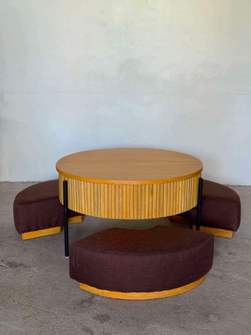 Mahogany Coffee Table Oak (Category: Tables & Sets) located in Pasig City. Submitted by jplantsph (Listing ID 1450132665, Image 1). Description: Bought from Iron & Grain Multi functional (storage, working table, mini dining) Heavy duty Rfs: change color theme.