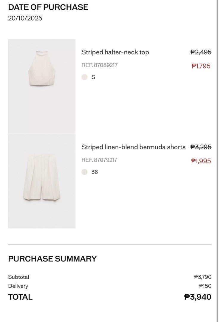 MANGO striped coords (Category: Sets or Coordinates) located in Manila. Submitted by kaiaberry (Listing ID 1450078745, Image 3). Description: .