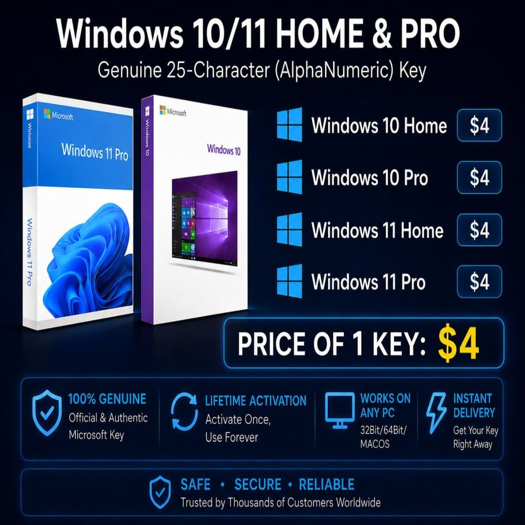 Microsoft Windows 11 Pro Product Key | Windows 11 Home | Windows 10 Pro | Windows 10 Home | Lifetime Activation License Key