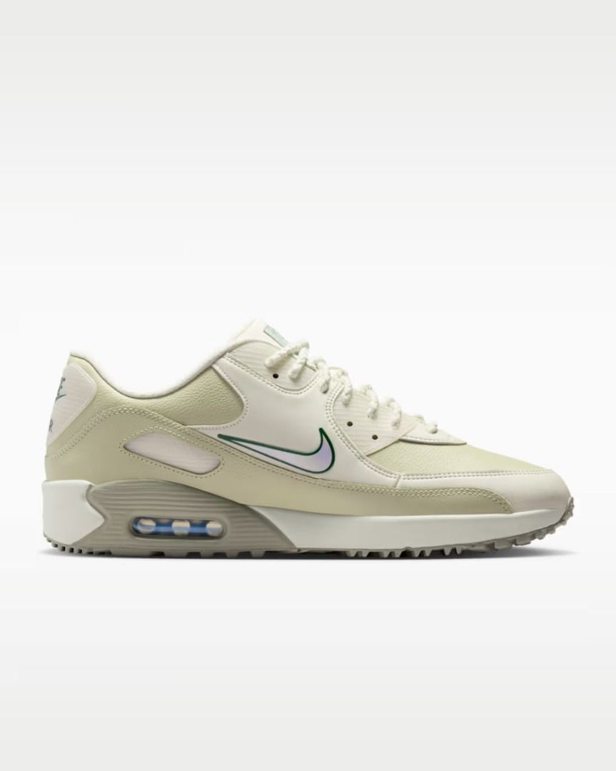 Nike Air Max 90 G (Category: Sneakers) located in Kuala Lumpur. Submitted by august77t (Listing ID 1449997729, Image 1). Description: - Nike Air Max 90 Golf Shoes - Colorway: Cream and Light Green - Green accents on the iconic Swoosh - Features classic Air Max cushioning for comfort - Versatile: Great for golf or casual wear - Includes cream laces - Feel free to ask any questions!.