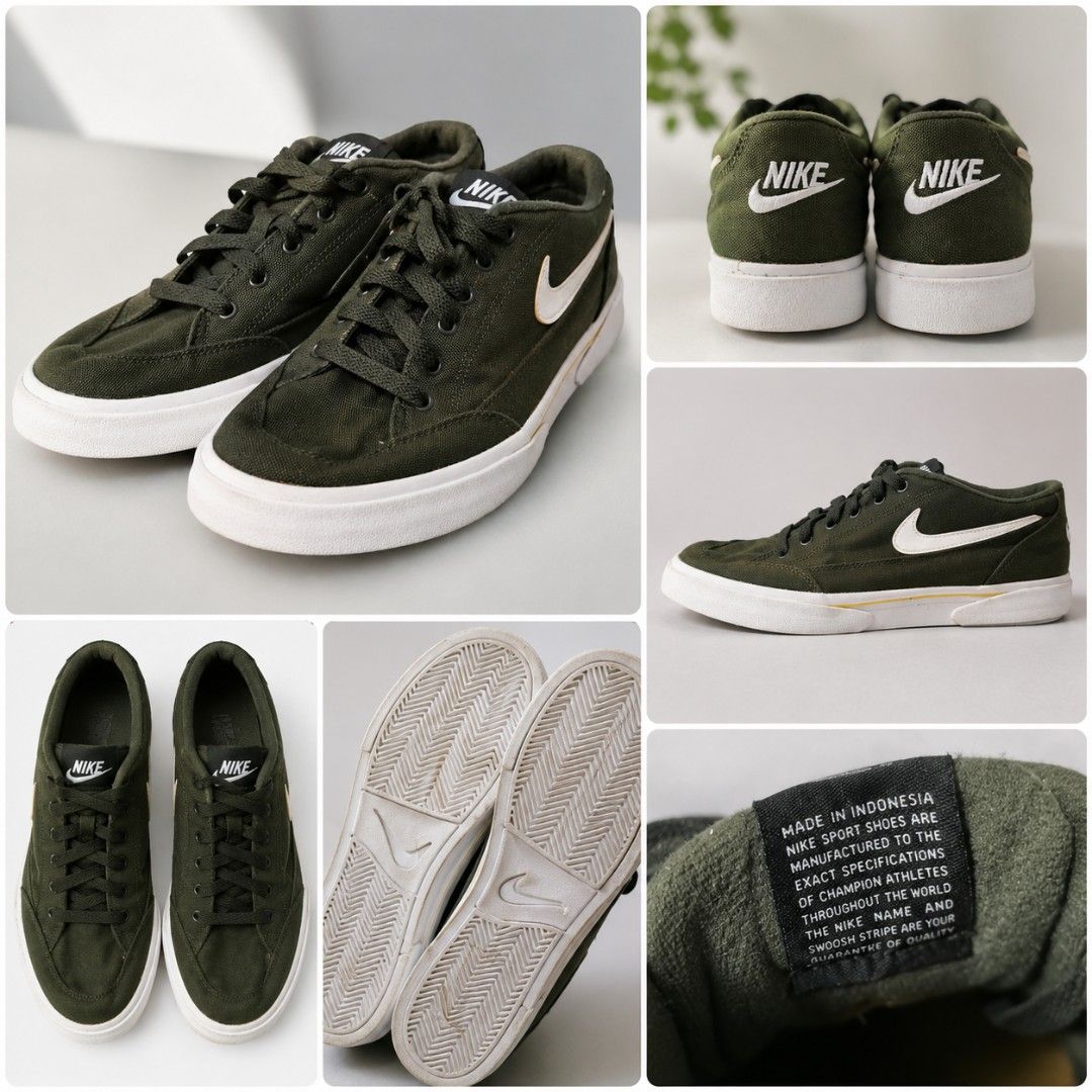 Nike Canvas Sneakers Olive Green (Category: Sneakers) located in Manila. Submitted by things4grabs (Listing ID 1450081237, Image 1). Description: - Olive green Nike canvas sneakers - Classic low-top style - White soles - Iconic Nike swoosh on the side - Made in Indonesia - Ideal for casual wear.