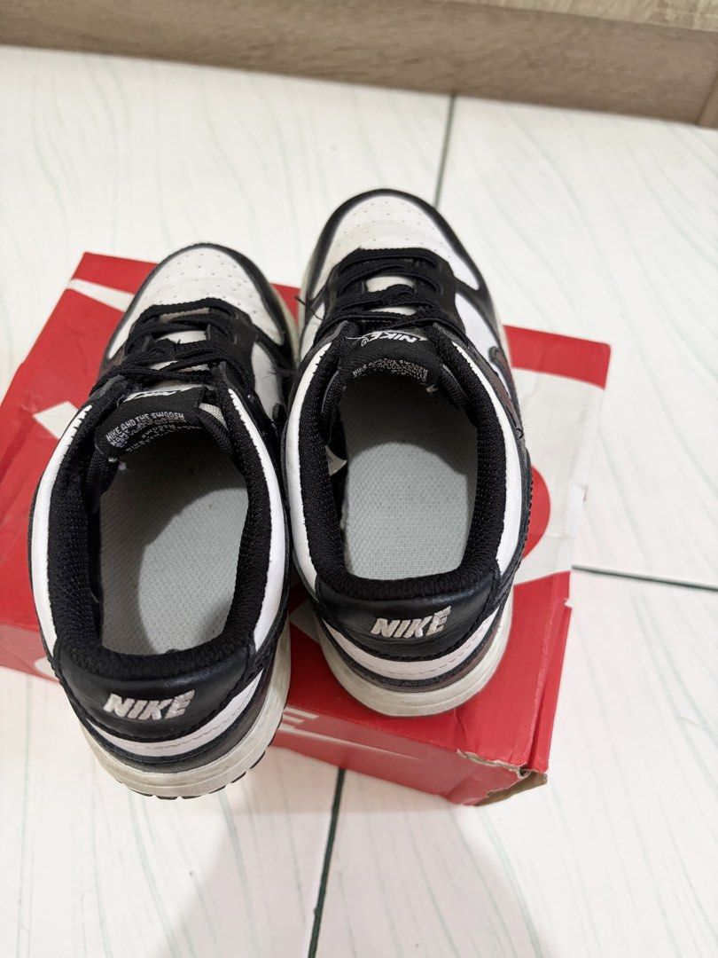 Nike Dunk Low Toddler Shoes Black White (Category: Babies & Kids Fashion) located in San Fernando. Submitted by superdealitems (Listing ID 1449994334, Image 3). Description: - Toddler Nike Dunk Lows -Big size for slim feet up to 17.5cm to 18cm kasya - Classic black and white colorway - Laces are intact - Soles show minor wear, good grip remaining - Includes original Nike box .