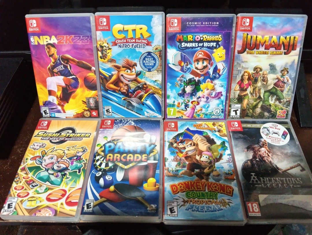 Nintendo Switch Games For Sale (Category: Nintendo) located in Caloocan City. Submitted by jbfuenzalida27 (Listing ID 1450100015, Image 1). Description: 🔥For sale: Nintendo switch games NBA 2k23- 500 Crash team racing - 1k Mario + Rabbids sparks of hope -1k Jumanji - 700 Donkey Kong country - 1,500 Ancestors Legacy -600 Party Arcade- 700 Sushi striker - 500 📌Meetup: c3 caloocan or pick up.