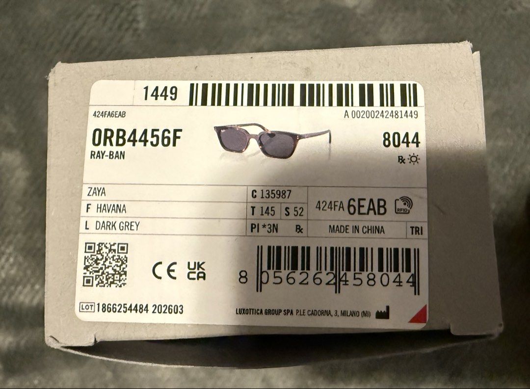 Original Rayban Zaya (Category: Accessories) located in Edmonton. Submitted by postman_bag (Listing ID 1450121238, Image 2). Description: I bought it in April. Hardly used, pristine conditions. I missed window time to return it. Chat me for details. Thank you. .