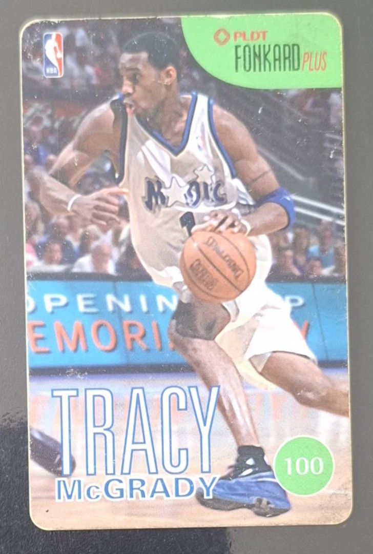 PLDT Fonkard Tracy McGrady (Category: Raw Singles) located in Makati City. Submitted by selyopilipinas (Listing ID 1449975651, Image 1). Description: PLDT Fonkards Hard Plastic Chip Cards Released on Early 2000's Well Used Featured Player : Tracy McGrady.