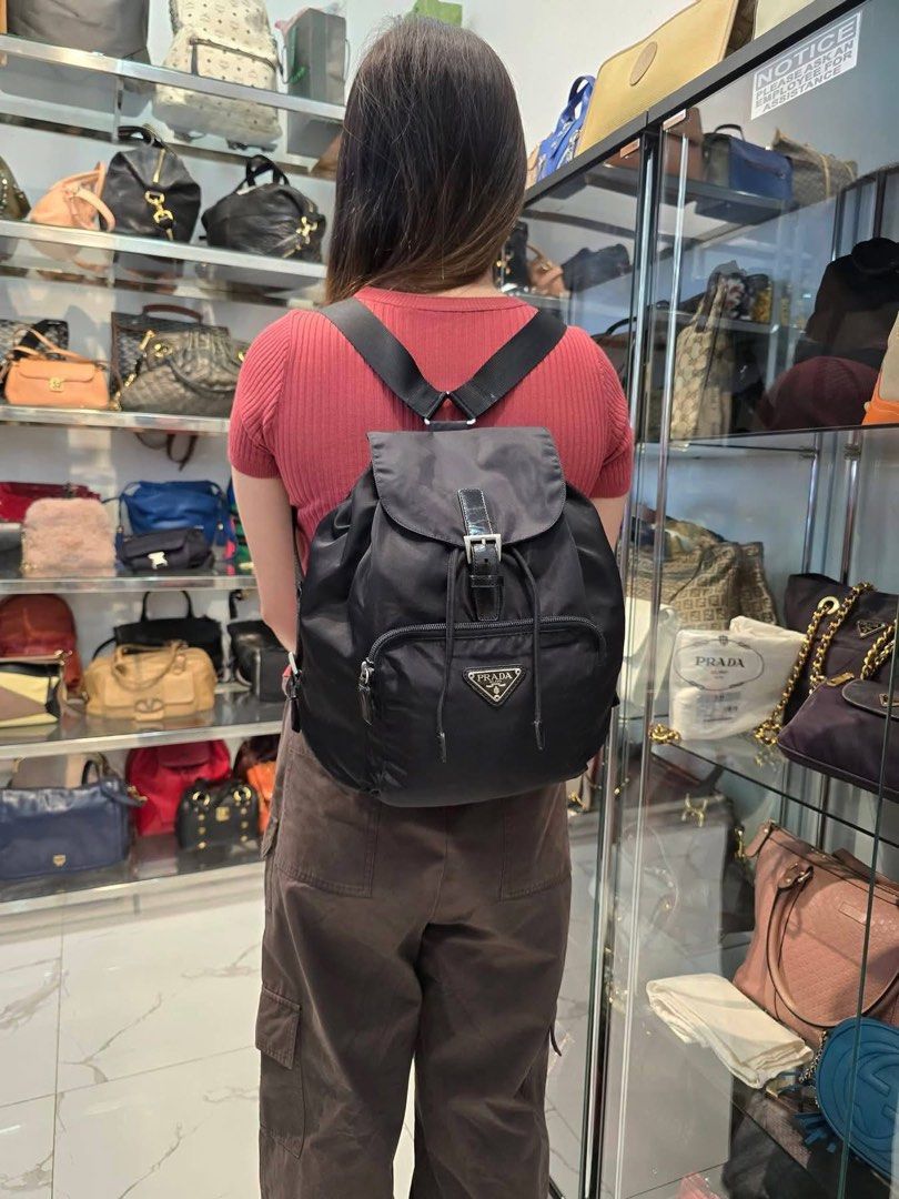 Prada Backpack Authentic💯 (Category: Luxury Bags & Wallets) located in Davao. Submitted by preloveditems21davao (Listing ID 1450022566, Image 2). Description: Medium size With generic dustbag.