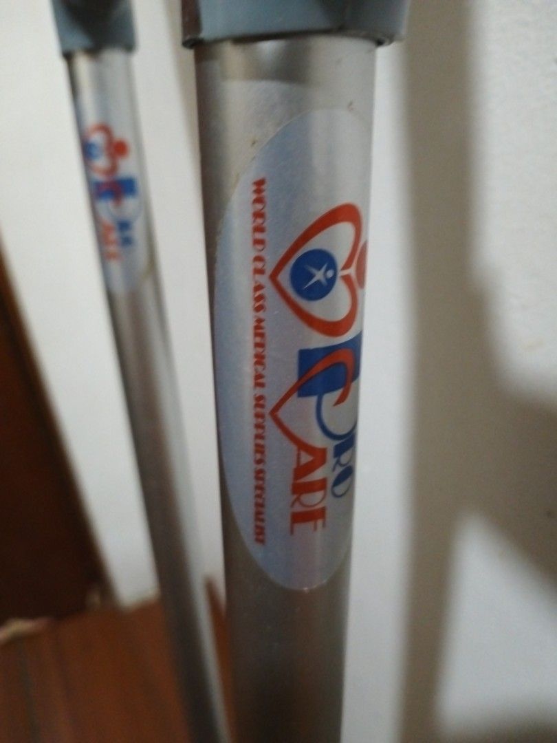 ProCare Forearm Crutches (1 pair) (Category: Braces, Support & Protection) located in Quezon City. Submitted by Botsok (Listing ID 1450115859, Image 2). Description: - Brand: ProCare - Type: Forearm Crutches - Quantity: 1 pair - Design: Forearm support for stability and comfort - Condition: Good, pre-owned - Adjustable - Anodized Aluminum body - Height Support: 5'2" to 6'6".
