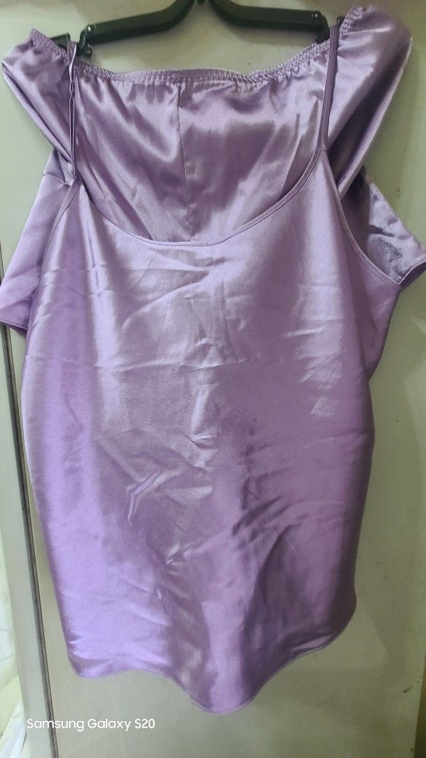 Purple Satin Pajama Set UK 14 (Category: Undergarments & Loungewear) located in Mandaluyong City. Submitted by Michkam021 (Listing ID 1450061644, Image 2). Description: - Purple satin pajama set - Size: UK 14 - Material: Soft and silky - Perfect for comfortable sleeping and lounging at home - Important: Keep away from fire and flames.