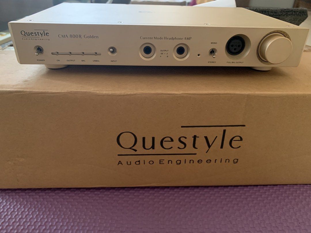Questyle CMA 800R Golden Current Mode Headphone Amplifier (Category: Headphones & Headsets) located in Manila. Submitted by lizz.yy (Listing ID 1450010296, Image 1). Description: Pristine Condition - Questyle CMA 800R Golden headphone amplifier - Advanced Current Mode design - Supports both balanced and unbalanced inputs - Offers stereo and mono output options - Features a full balanced output - Comes with original packaging - Ideal for discernin