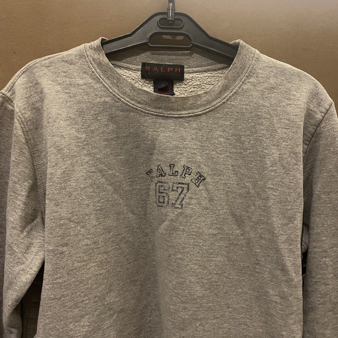 Ralph Lauren Grey Sweatshirt '67 Logo (Category: Coats, Jackets and Outerwear) located in Quezon City. Submitted by starkstallone (Listing ID 1450130300, Image 2). Description: - Grey Ralph Lauren sweatshirt - Features embroidered 'Ralph 67' logo on front - Crew neck, long sleeves - Made from soft, comfortable material - Perfect for casual wear from states !! v comfy.