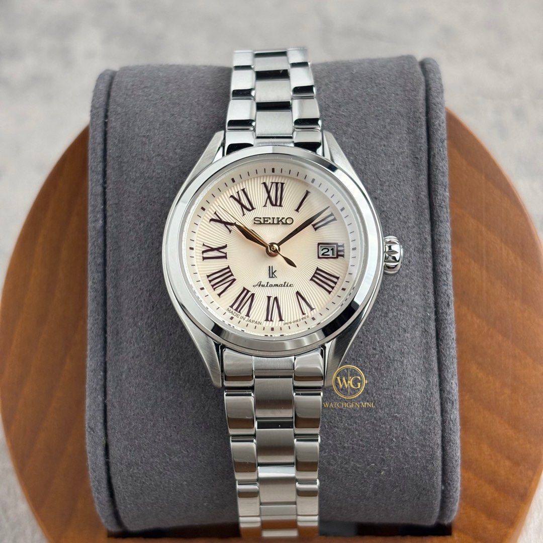 Seiko Lukia HEA001J HEA001 (Category: Women's Watches) located in Manila. Submitted by drhanlie (Listing ID 1450081245, Image 1). Description: Seiko Lukia HEA001J | HEA001 ⌚️ LUKIA Grow Collection FOR ONLY ₱29,990 ✅ Specs: Movement: 2R05 Automatic (manual winding) Crystal: Curved sapphire crystal with anti-reflective coating on the inner surface Case Size: 28.6mm Thickness: 11.4mm Lug-to-lug: 34.5mm Water Resistance: 10 bar (100m) Power Reserve: 