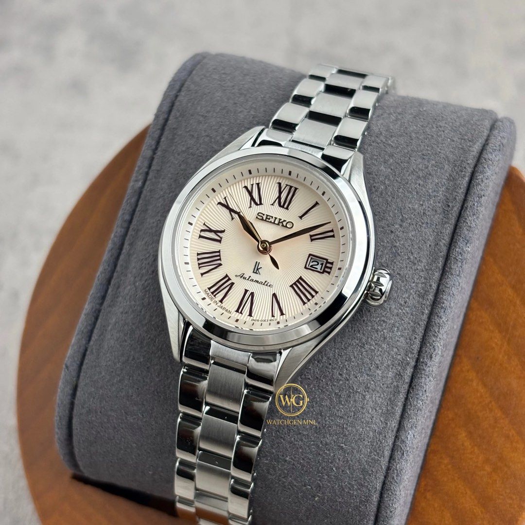 Seiko Lukia HEA001J HEA001 (Category: Women's Watches) located in Manila. Submitted by drhanlie (Listing ID 1450081245, Image 2). Description: Seiko Lukia HEA001J | HEA001 ⌚️ LUKIA Grow Collection FOR ONLY ₱29,990 ✅ Specs: Movement: 2R05 Automatic (manual winding) Crystal: Curved sapphire crystal with anti-reflective coating on the inner surface Case Size: 28.6mm Thickness: 11.4mm Lug-to-lug: 34.5mm Water Resistance: 10 bar (100m) Power Reserve: 