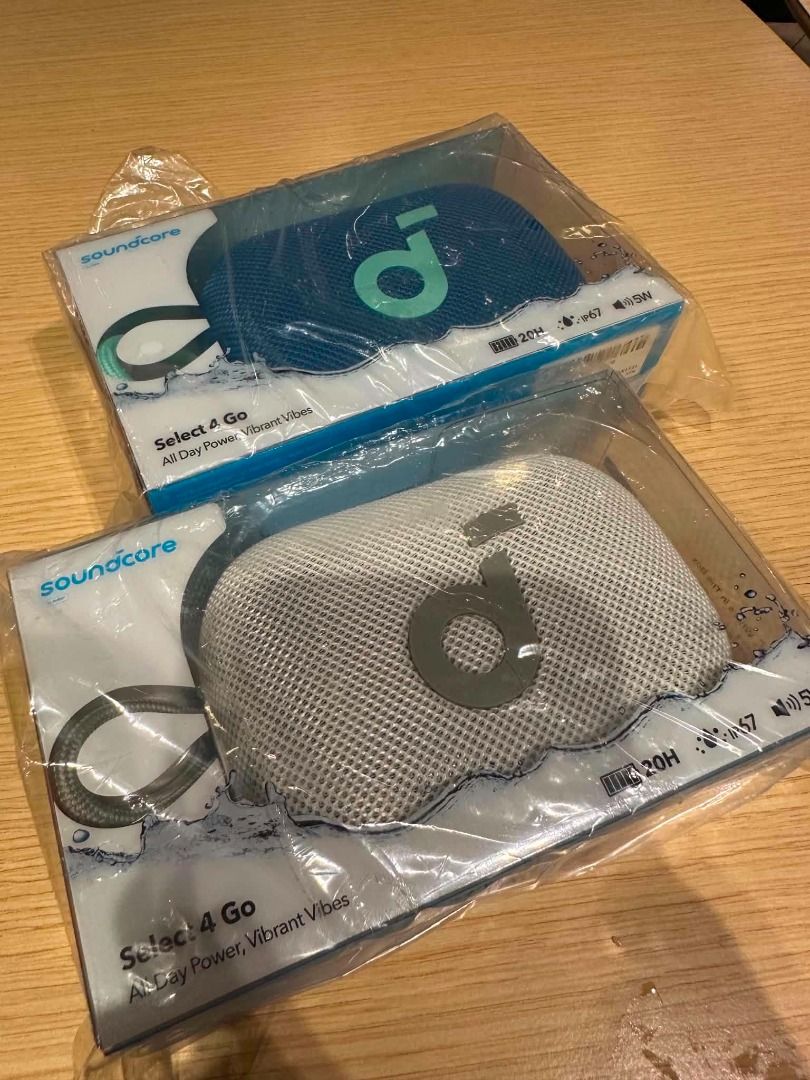 Soundcore Select 4 Go Bluetooth Speaker (Category: Soundbars, Speakers & Amplifiers) located in Caloocan City. Submitted by ian.chua41 (Listing ID 1449999234, Image 1). Description: 1000 each 2800 for 3pcs - Soundcore Select 4 Go Portable Speaker - All-day power with up to 20 hours playtime - IP67 waterproof and dustproof for any adventure - 5W output for vibrant sound - Available in Blue and Grey - Ideal for outdoor use and travel.