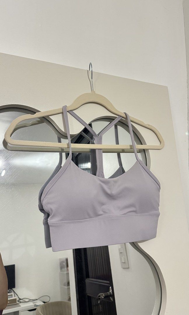Sports bra (Category: Activewear) located in Marilao. Submitted by pgbdc (Listing ID 1450081529, Image 1). Description: - Small on tag - Color: iced grey purple - very nice color - Nylon spandex padded full cup Hoppe Fumeng Y Shape Yoga Slim Push Up Sport Bra (Only Bra).