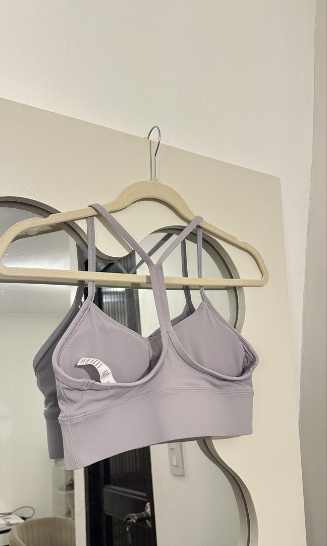Sports bra (Category: Activewear) located in Marilao. Submitted by pgbdc (Listing ID 1450081529, Image 2). Description: - Small on tag - Color: iced grey purple - very nice color - Nylon spandex padded full cup Hoppe Fumeng Y Shape Yoga Slim Push Up Sport Bra (Only Bra).