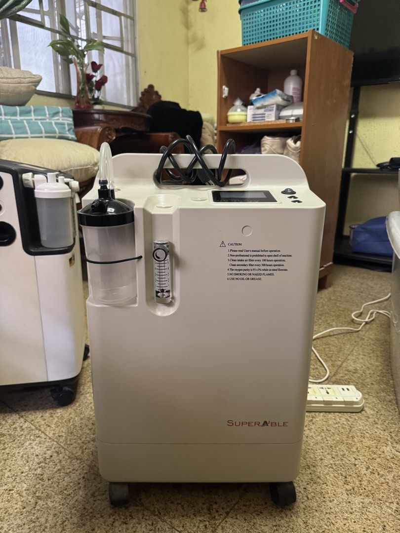 SuperAble 5L Heavy Duty Oxygen Concentrator (Category: Medical Supplies & Tools) located in Caloocan City. Submitted by ercgbrlprz (Listing ID 1450011336, Image 1). Description: - SuperAble 5L Heavy Duty Oxygen Concentrator - Digital display - Used for 6587 hours - Includes humidifier bottle and flow meter - Can do meet-ups in: BGC, Caloocan, QC/North EDSA, Molino Cavite.