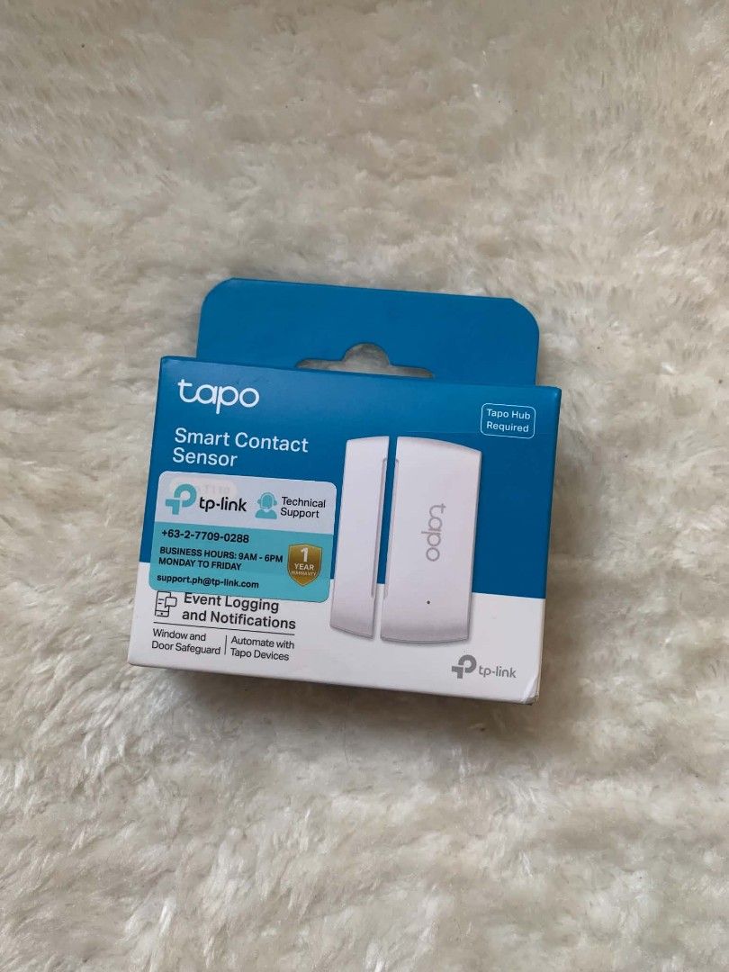 Tapo TP-Link T110 | Smart Contact Sensor (Category: Other Home Appliances) located in Taguig. Submitted by turtlecart (Listing ID 1449978591, Image 1). Description: Tapo TP-Link T110 | Smart Contact Sensor - newly bought - na-unbox lang but di nagamit kasi need ng Tapo Hub.