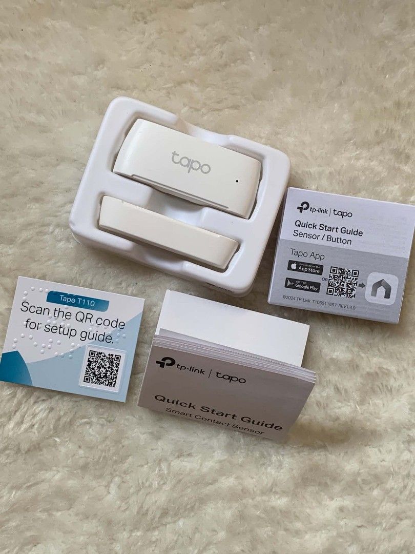Tapo TP-Link T110 | Smart Contact Sensor (Category: Other Home Appliances) located in Taguig. Submitted by turtlecart (Listing ID 1449978591, Image 2). Description: Tapo TP-Link T110 | Smart Contact Sensor - newly bought - na-unbox lang but di nagamit kasi need ng Tapo Hub.