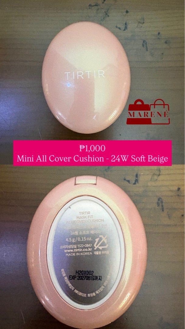 Tirtir - Mini Mask Fit Cushion (Category: Makeup) located in Aloran. Submitted by ma.ren.e (Listing ID 1450126907, Image 1). Description: Pearl - Mini Mask Fit All Cover Cushion 24W Soft Beige.