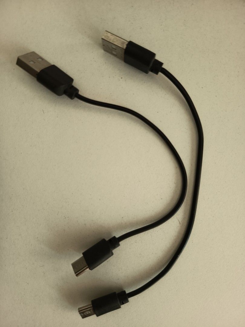 Two cables - USB A to USB C and Micro USB Cables