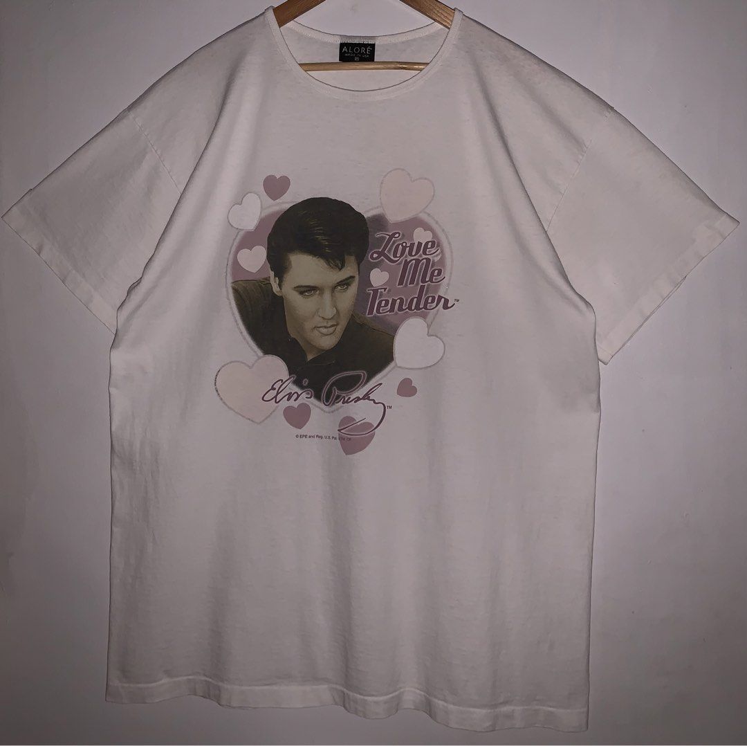 VINTAGE ELVIS FOR SALE (Category: Tshirts & Polo Shirts ) located in Angeles City. Submitted by browsetheracks (Listing ID 1450052477, Image 2). Description: FOR SALE 90’s ELVIS LOVE ME TENDER GRAPHIC TEE SIZE XL ON TAG (24×31) FITS BOXY *SINGLE STITCH ALL THE WAY IN EXCELLENT CONDITION ! NO ISSUE MADE WITH BEEFY COTTON MATERIAL ₱1100+SHIPPING FEE DM ME FOR MORE INFO 🔌 Note: Every item is photographed accurately to showcase its actual condition.