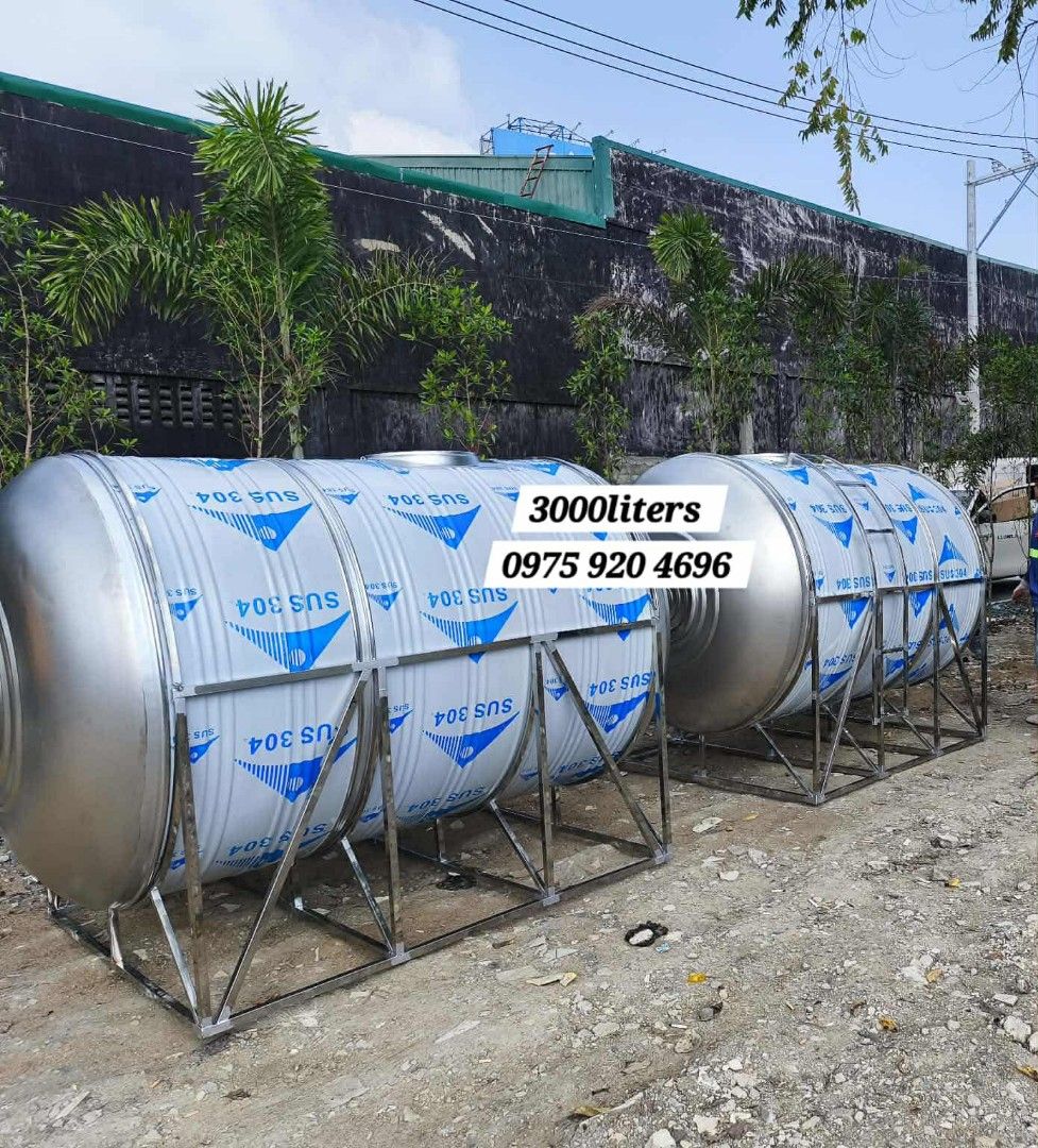Water storage tank (Category: Construction & Building Materials) located in Manila. Submitted by kristellf29 (Listing ID 1449984289, Image 1). Description: CleanTankTRENDING water storage TANK with film SUS 304 tank PURE stainless with stand HeaVy duty VERTICAL and horizontal Good QUALITY 1-2YEARS WARRANTY VERTICAL 500 liters 600 liters 775 liters 1000 liters 1500 liters 2000 liters 3000 liters 4000 liters 5000 liters 6000 liters 7000 liters 8000