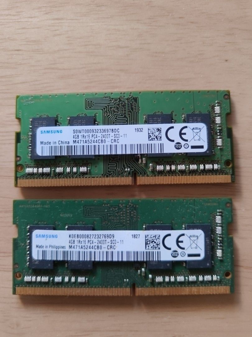 2x Samsung 4GB DDR4 Laptop RAM Modules
