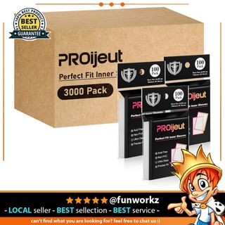 proijeut card sleeves 1200 Pack Clear, Perfect Fit Inner Sleeves Ideal for Double-sleeving, Trading Card Sleeve Compatible with MTG, PKM, TCG and Gaming Cards (60 Microns) : Toys & Games so your trading cards retain their value and appearance PROijeut: Budget Perfect Fit Inner