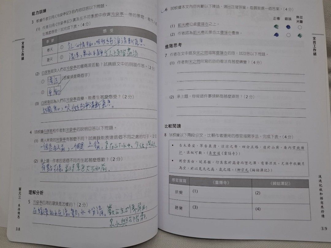 中國語文 中三 工作紙 （分類：教科書）位於 Hong Kong。 由 hchlhhc 提交（商品編號 1450240261，圖片 3）。簡介： 呢本係中國語文嘅中三工作紙，有啲筆跡，但係唔影響做題。啱晒想操練嘅同學仔。。