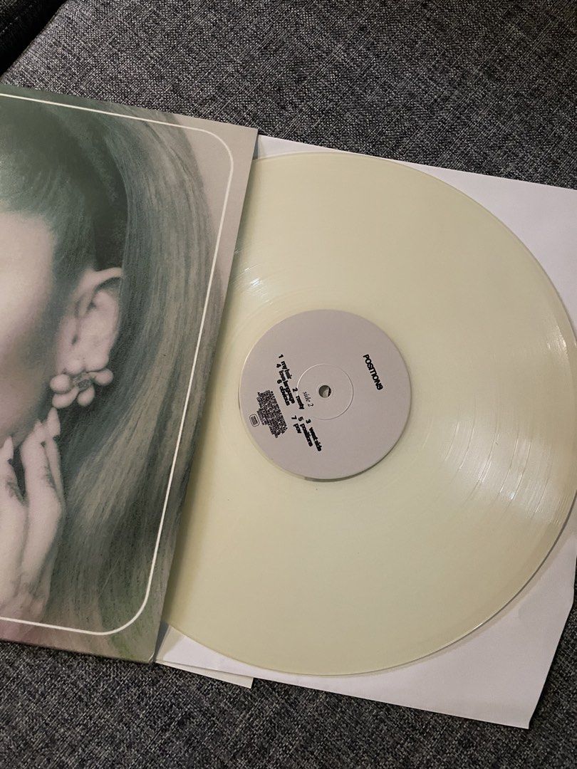 Ariana Grande Positions Vinyl Record (Category: Vinyls) located in Caloocan City. Submitted by chraefm (Listing ID 1450185589, Image 2). Description: - Ariana Grande Positions vinyl record - Features all tracks from the album - Unique pale yellow vinyl color - Album art on the front sleeve - Selling because I already own a copy.