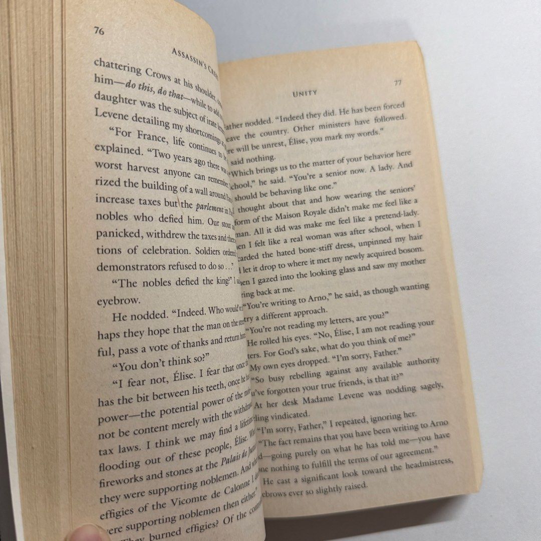 Assassin’s Creed Unity by Oliver Bowden (Category: Storybooks) located in Manila. Submitted by hunchbunch (Listing ID 1450242815, Image 2). Description: - Slight browning - No marks - Original price: 399 - Original novel based on the video game from Ubisoft - Message for more photos - RFS: Decluttering.