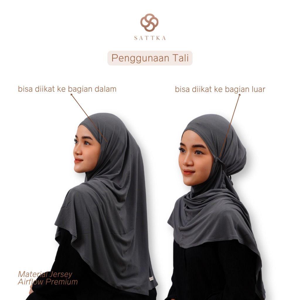 Bergo Tali Jersey Airflow Premium - Hijab Instant Tali / Jilbab Umroh （分類：絲巾）位於 Hong Kong。 由 mogo.hk 提交（商品編號 1450216910，圖片 1）。簡介： Material Jersey Airflow Premium yang nyaman, elastis, tidak mudah kusut, dan menyerap keringat sehingga sangat cocok dipakai untuk aktivitas sehari-hari. Bergo dengan tali yang dapat diikat ke bagian luar atau diikat ke bagian dalam hijab belakang kepala, dengan detail tali di bagian belakang yang memberi kesan santai 
