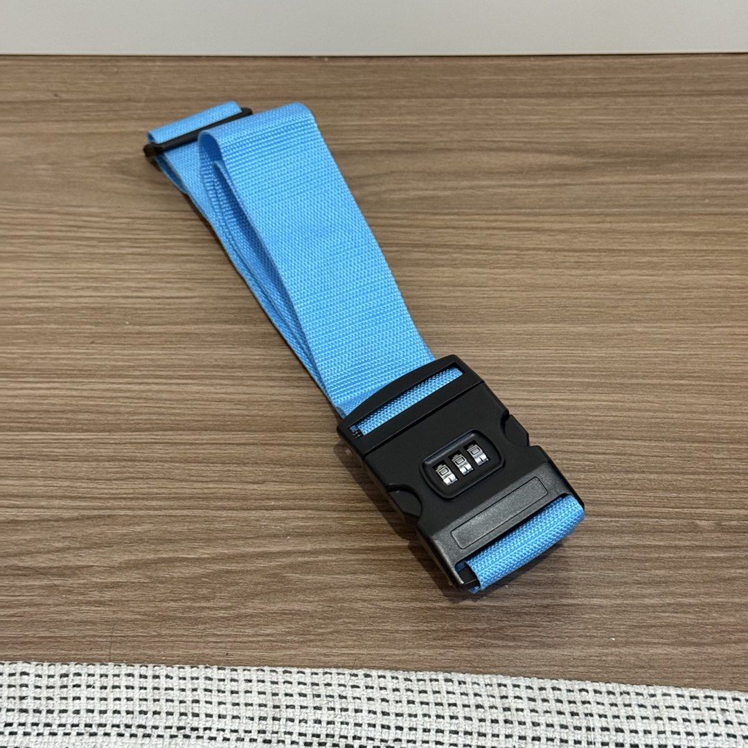 Blue Luggage Strap with Combination Lock (Category: Luggage) located in Makati City. Submitted by happyshoppermakati (Listing ID 1450237079, Image 1). Description: NOTE: Shipping/courier will be arranged by buyer. Buyer will be responsible for pickup and looking for a courier. - USED ONLY ONCE - NO issues, no problem - Bought in Tokyo, Japan - Bright blue luggage strap for easy identification. - Built-in 3-digit combination lock for enhanced secu
