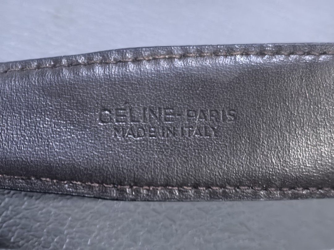 Celine Paris Leather Belt with Triomphe Buckle (Category: Belts) located in Cagayan de Oro. Submitted by pootx (Listing ID 1450251533, Image 3). Description: - Authentic Celine Triomphe Belt - Color: Dark Brown Leather - Iconic Triomphe Buckle (Gold & Silver Tones) - Made in Italy - Approximate Length: 105cm (end to end).