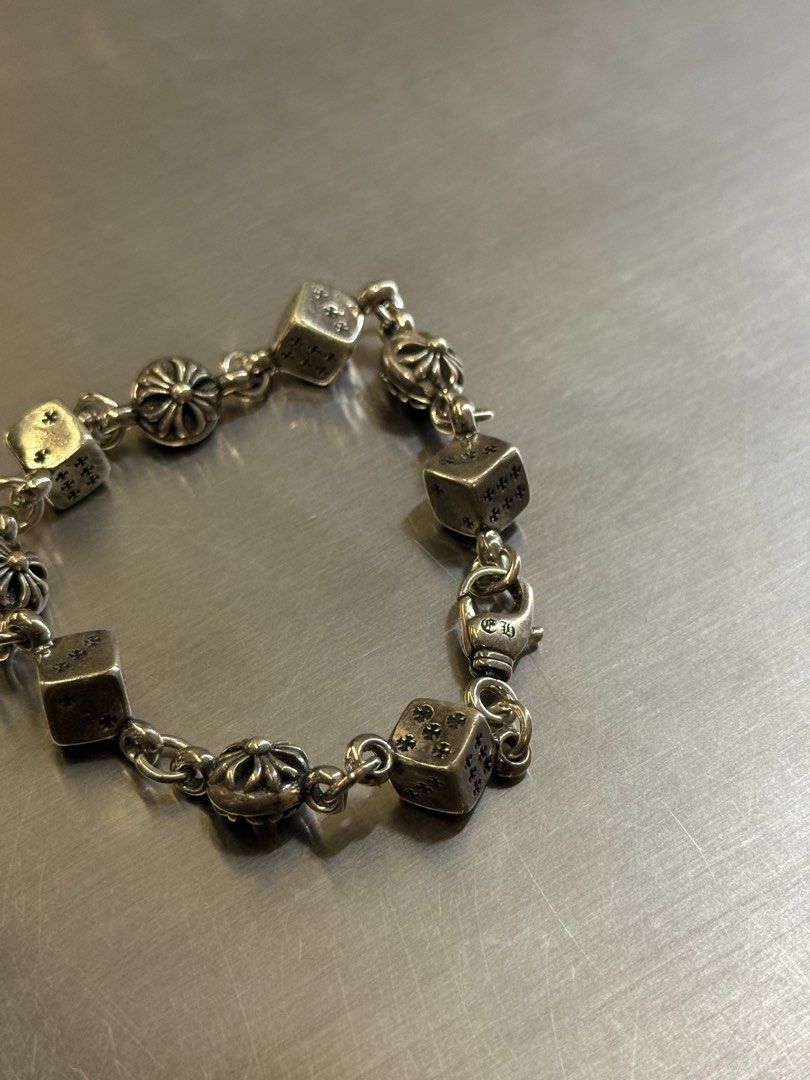 CHROME HEARTS (Category: Luxury Accessories) located in Angeles City. Submitted by secondluxph (Listing ID 1450257490, Image 2). Description: CHROME HEARTS DICE AND CROSS BALL BRACELET GOTHIC/VINTAGE STERLING SILVER PRISTINE CONDITION JAPAN/HONGKONG SOURCE.
