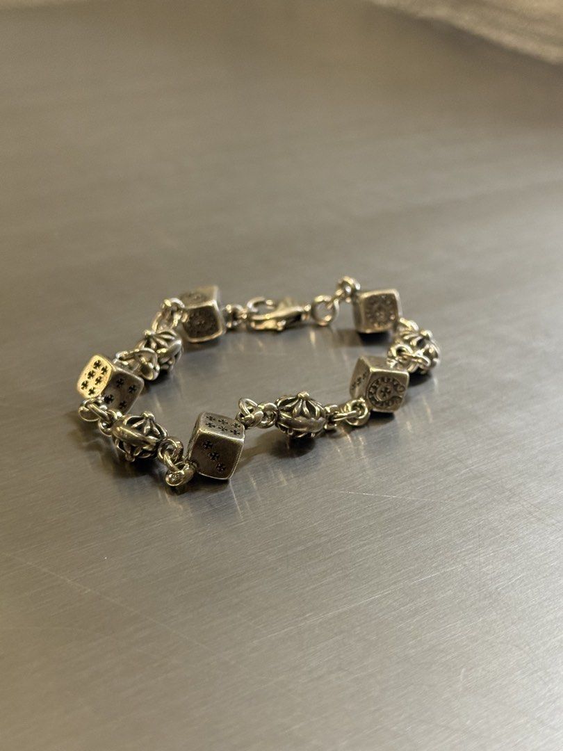 CHROME HEARTS (Category: Luxury Accessories) located in Angeles City. Submitted by secondluxph (Listing ID 1450257490, Image 1). Description: CHROME HEARTS DICE AND CROSS BALL BRACELET GOTHIC/VINTAGE STERLING SILVER PRISTINE CONDITION JAPAN/HONGKONG SOURCE.