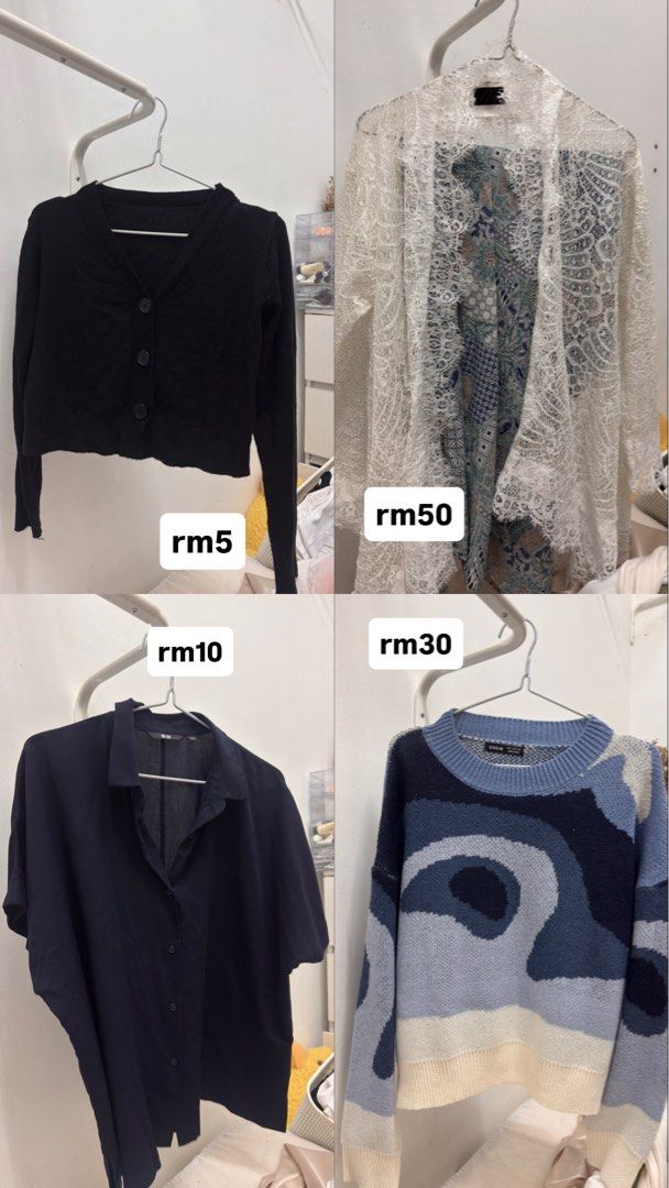 Clothes (Category: Other Tops) located in Bukit Mertajam. Submitted by chicagain (Listing ID 1450241129, Image 3). Description: Tell me which one you’re interested to!.