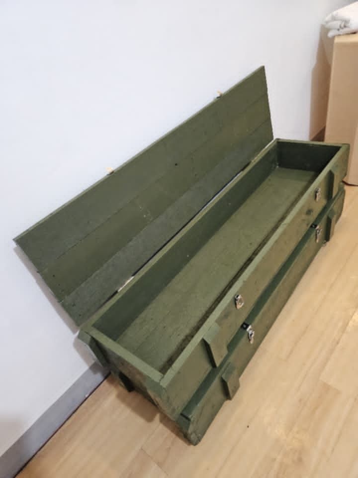 Custom Military Box/Crates for man cave and aesthetic Decoration with function! (Category: Storage Boxes & Baskets) located in Caloocan City. Submitted by rarewhale_64bb1d (Listing ID 1450139294, Image 2). Description: Custom Military Box/Crates (Made to order) perfect for your man cave ideas and aesthetic Design (no tag and marks) This is Perfect for: home Decoration rooms living rooms Cafe Restaurant Art Gallery Teraza and more Size: height 18c