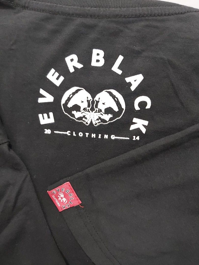 Everblack Shirt (Category: Tshirts & Polo Shirts ) located in Mandaluyong City. Submitted by fun_demonium (Listing ID 1450296098, Image 3). Description: - About: - Everblack Clothing (Discontinued = Rare) - Unused condition (Washed and stocked only) - Large size (22 × 27 inches) Payment: - Gcash / Maya Shipment: (shouldered by the buyer) - Lalamove / Gogoexpress / J&T.