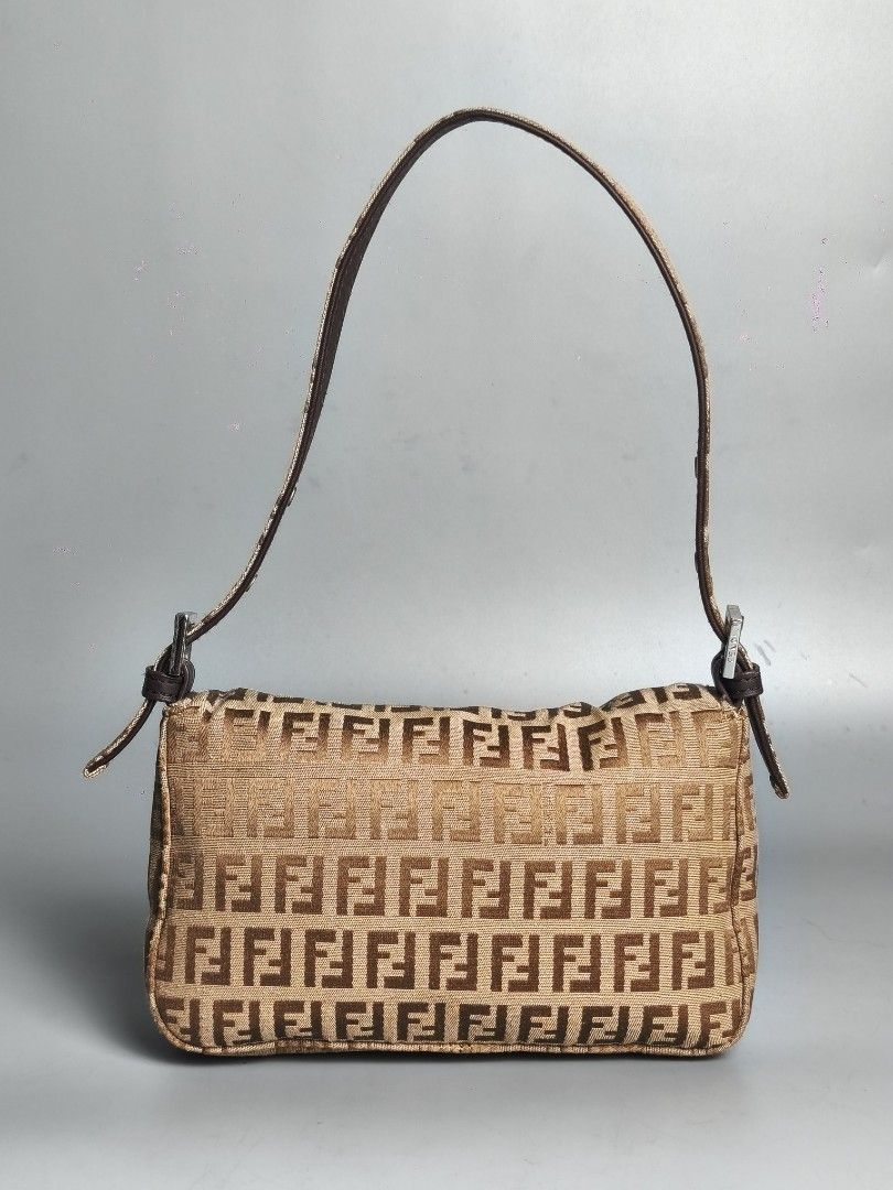 Fendi Zucchino Mini Baguette (Category: Luxury Bags & Wallets) located in Bulacan. Submitted by 4kcollection (Listing ID 1450140804, Image 2). Description: Fendi Zucchino Mini Baguette Pre-loved from Japan 🇯🇵 Very Good Condition Size: Small FF Zip Minimal sign of Use Not Coded No Rubs Dm for sure buyer 📩 MOP: Gcash / Maya / BPI Courier: J&t / Lbc / Lalamove Location: SJDM Bulacan.