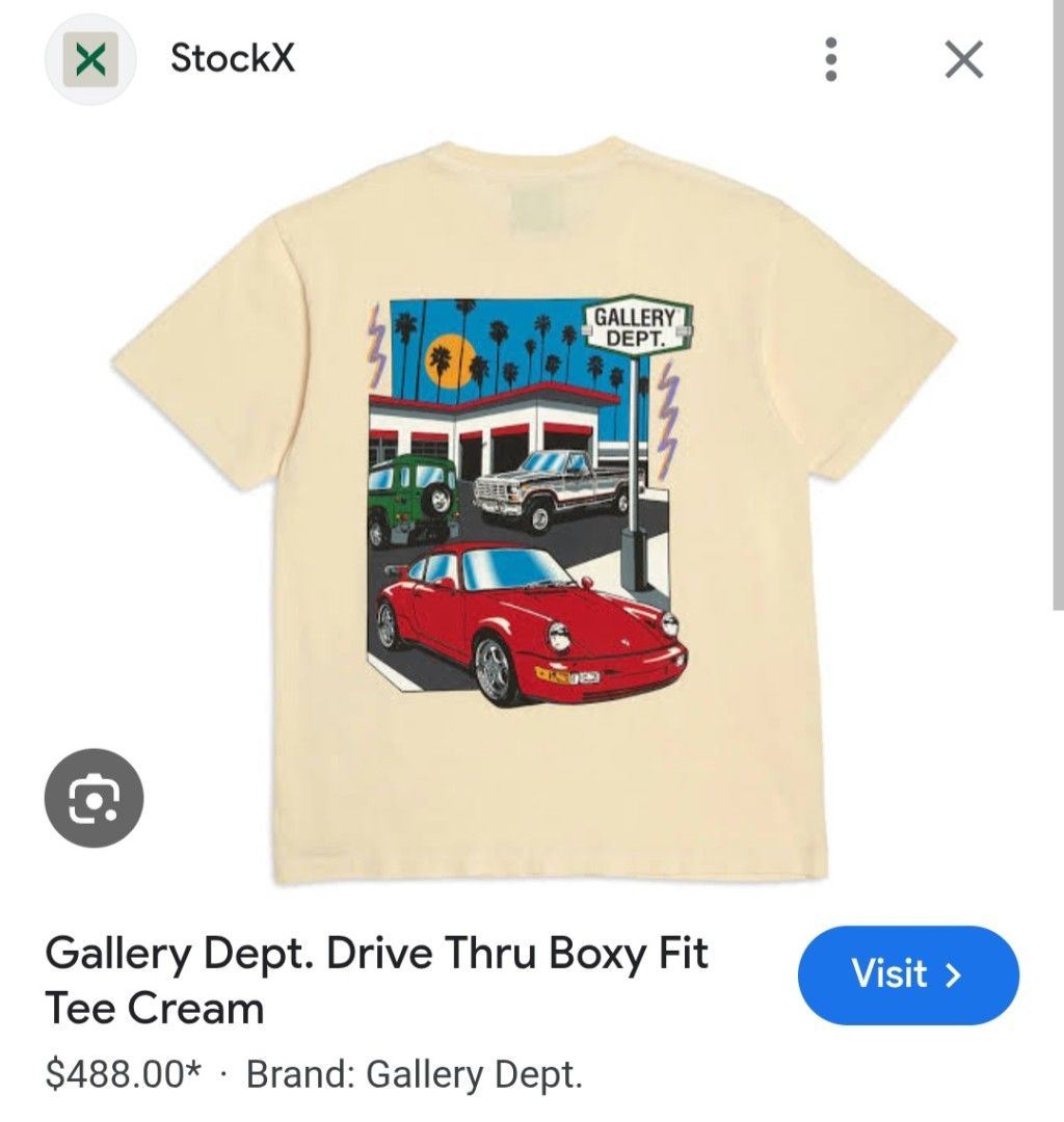 GALLERY DEPT. DRIVE THRU MENS SHIRT (Category: Tshirts & Polo Shirts ) located in General Santos City (Dadiangas). Submitted by afsph1996 (Listing ID 1450145757, Image 3). Description: GALLERY DEPT. DRIVE THRU MENS SHIRT SIZE LARGE DIMES 23W 30L EXCELLENT CONDITION ISSUE PRINT NIYA SEE LAST PHOTO.