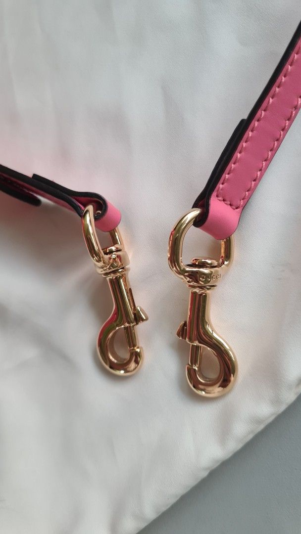 Gucci Pink Leather Embossed Top Handle Bag (Category: Luxury Bags & Wallets) located in Manila. Submitted by lc_declut (Listing ID 1450150956, Image 2). Description: - Authentic Gucci bag - Lovely pink shade - Signature GG embossed leather - Detachable shoulder strap - Gold hardware details - Dust bag included - Versatile for everyday or special occasions.